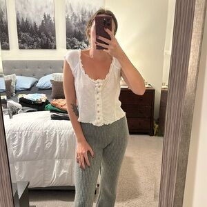 Free people button front t shirt